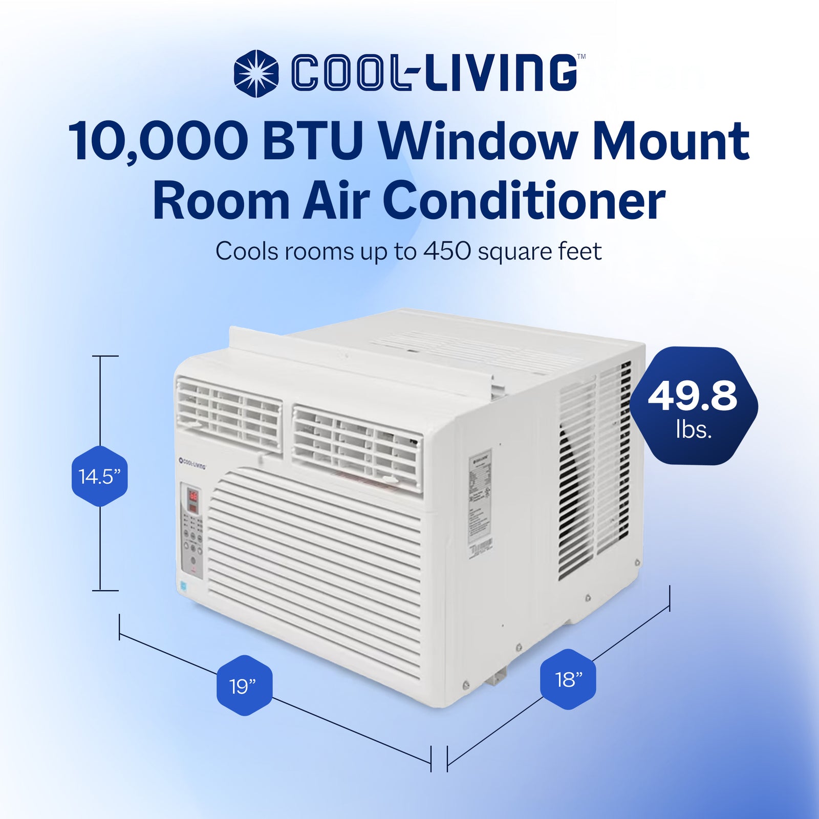 Cool-Living 10,000 BTU Window Mount Room Air Conditioner with Installation Kit - VMInnovations