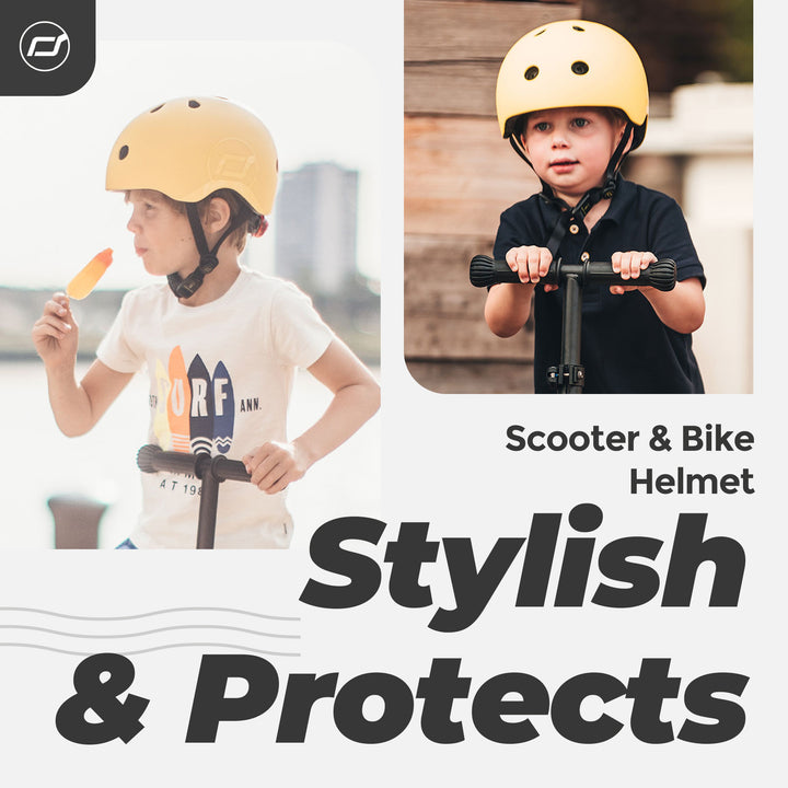 Scoot & Ride Toddler Kids Bike and Scooter Helmet with LED Light, S-M, Lemon - VMInnovations