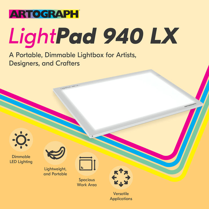Artograph LightPad 940 LX 17" x 12" Dimmable LED Light Box for Drawing & Tracing