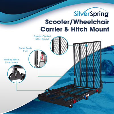 Silver Spring Steel Scooter/Wheelchair Carrier w/ Ramp & Hitch Mount(For Parts)