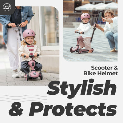 Scoot & Ride Toddler Kids Bike & Scooter Helmet w/LED Light, S-M, Rose(Open Box) - VMInnovations