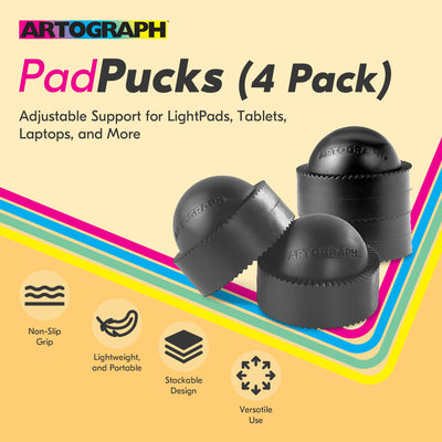 Artograph Featherweight 9"x6" Dimmable Slim Lightpad + PadPucks Stackable Stand