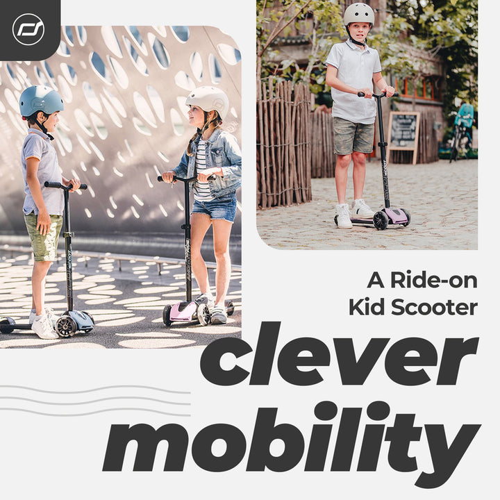 Scoot & Ride Highwaykick 5 Kid & Teen Adjustable Kick Scooter, LED Wheels, Rose