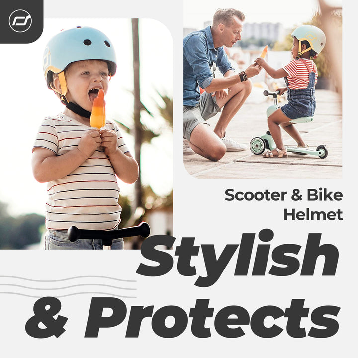 Scoot & Ride Toddler Kids Bike and Scooter Helmet with LED Light, XXS, Blueberry