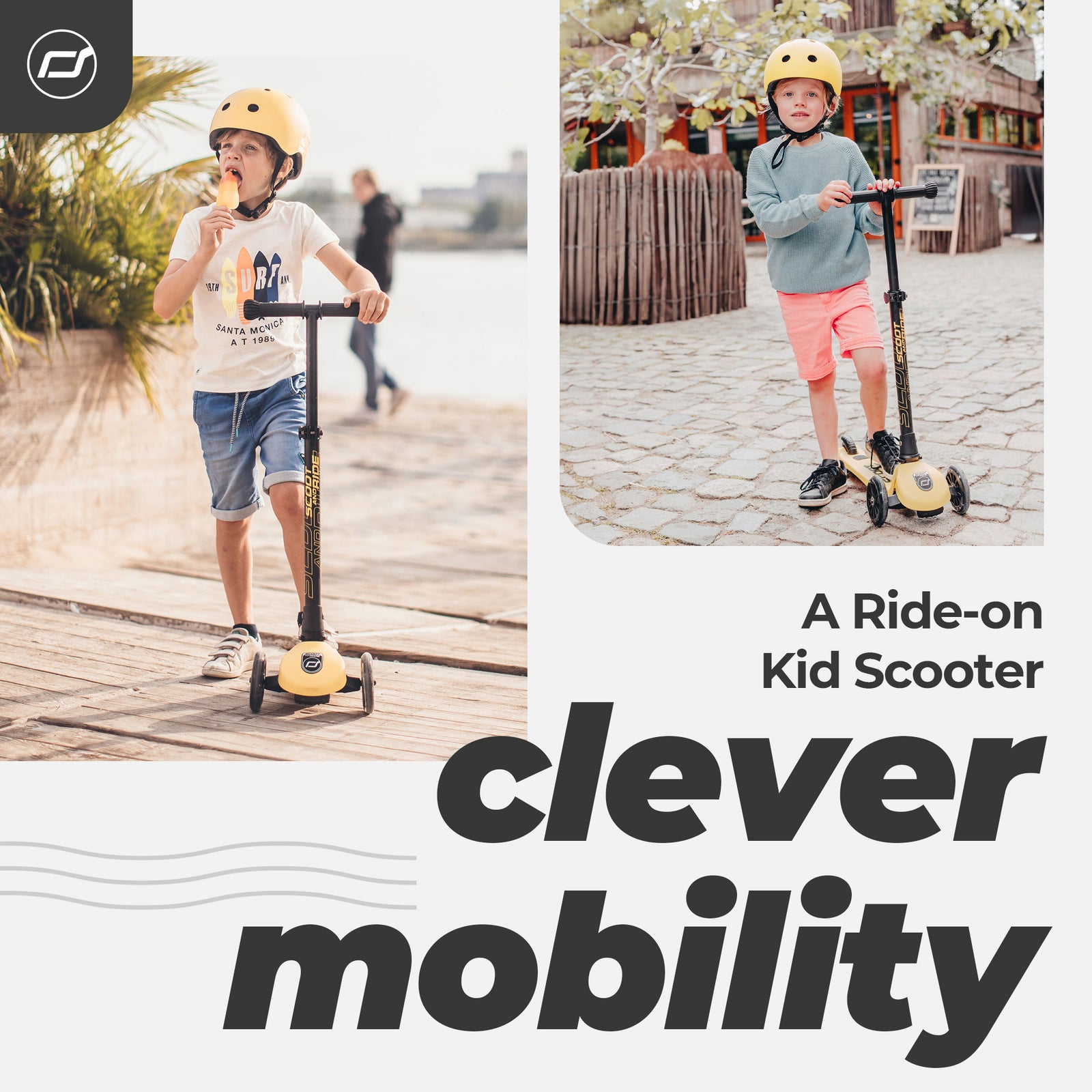 Scoot & Ride Stand-up Push Scooter for Children Ages 3-6, Highwaykick 3, Lemon - VMInnovations