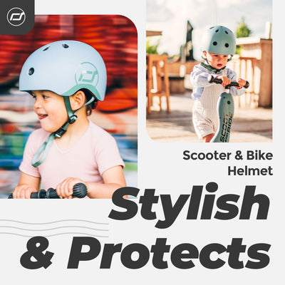 Scoot & Ride Kids Bike and Scooter Helmet with LED Light, S-M, Steel (Open Box) - VMInnovations