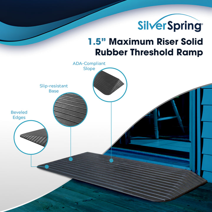 Silver Spring Rubber Threshold Ramp for Wheelchairs, Scooters & More (Used)