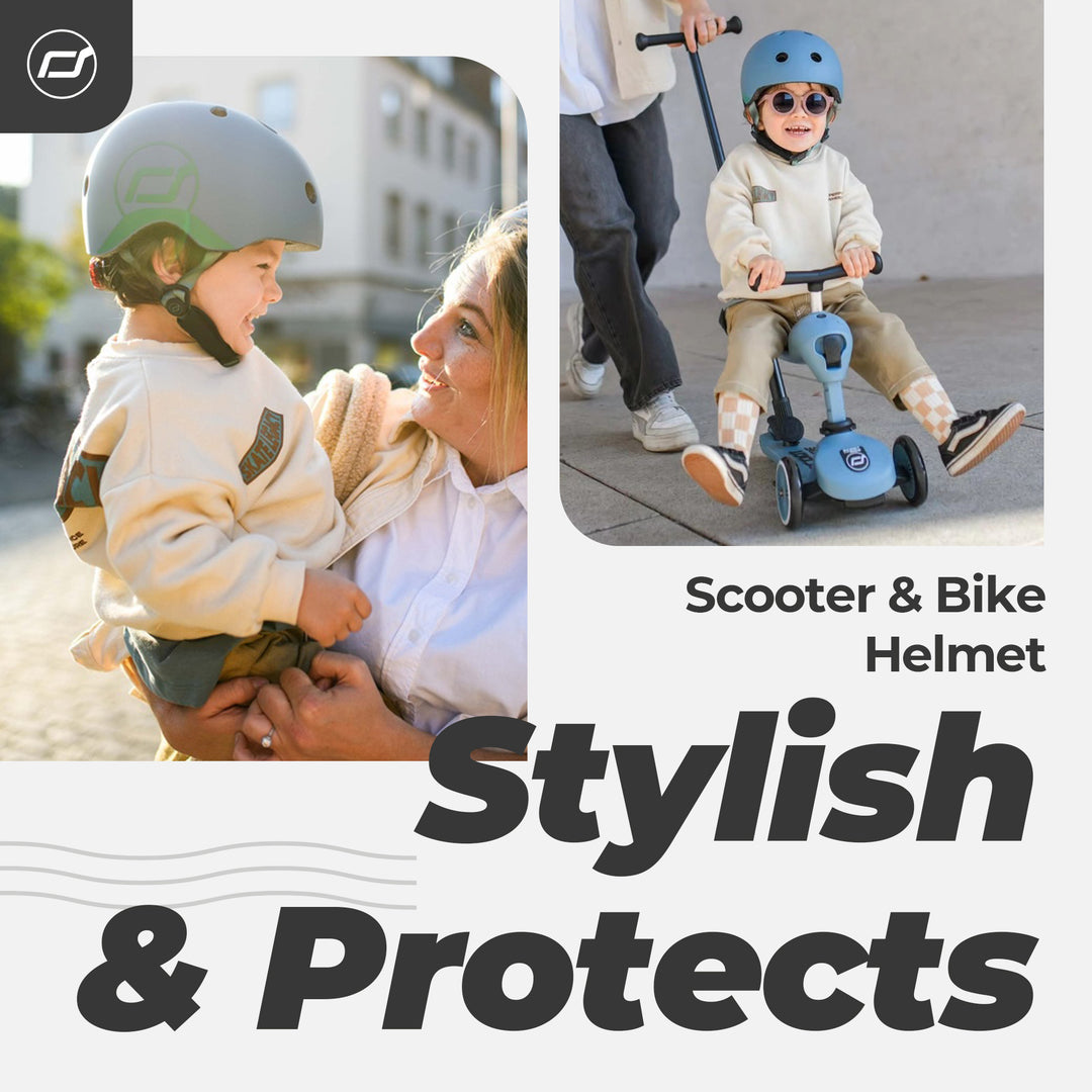 Scoot & Ride Toddler Kids Bike and Scooter Helmet with LED Light, XXS, Steel - VMInnovations