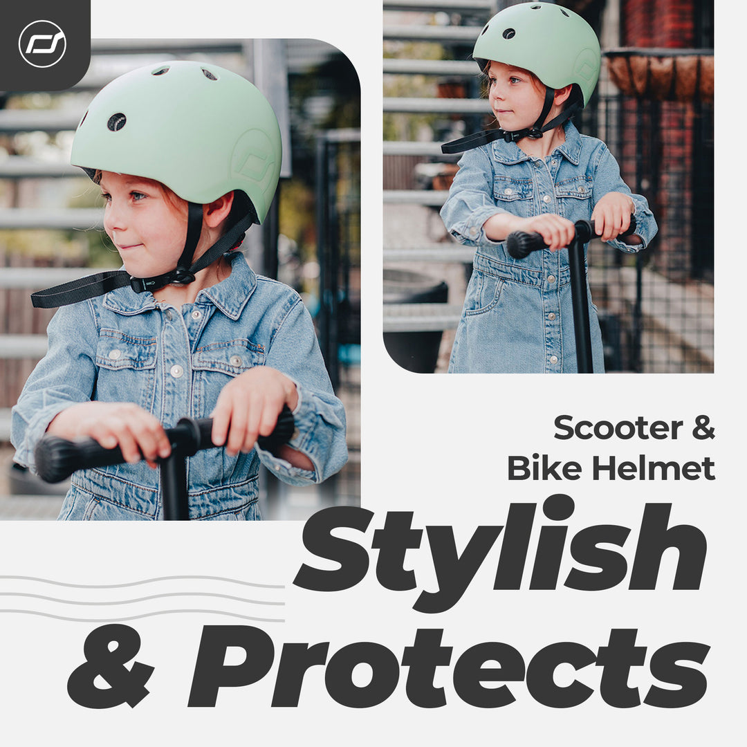 Scoot & Ride Toddler Kids Bike and Scooter Helmet with LED Light, S-M, Kiwi - VMInnovations