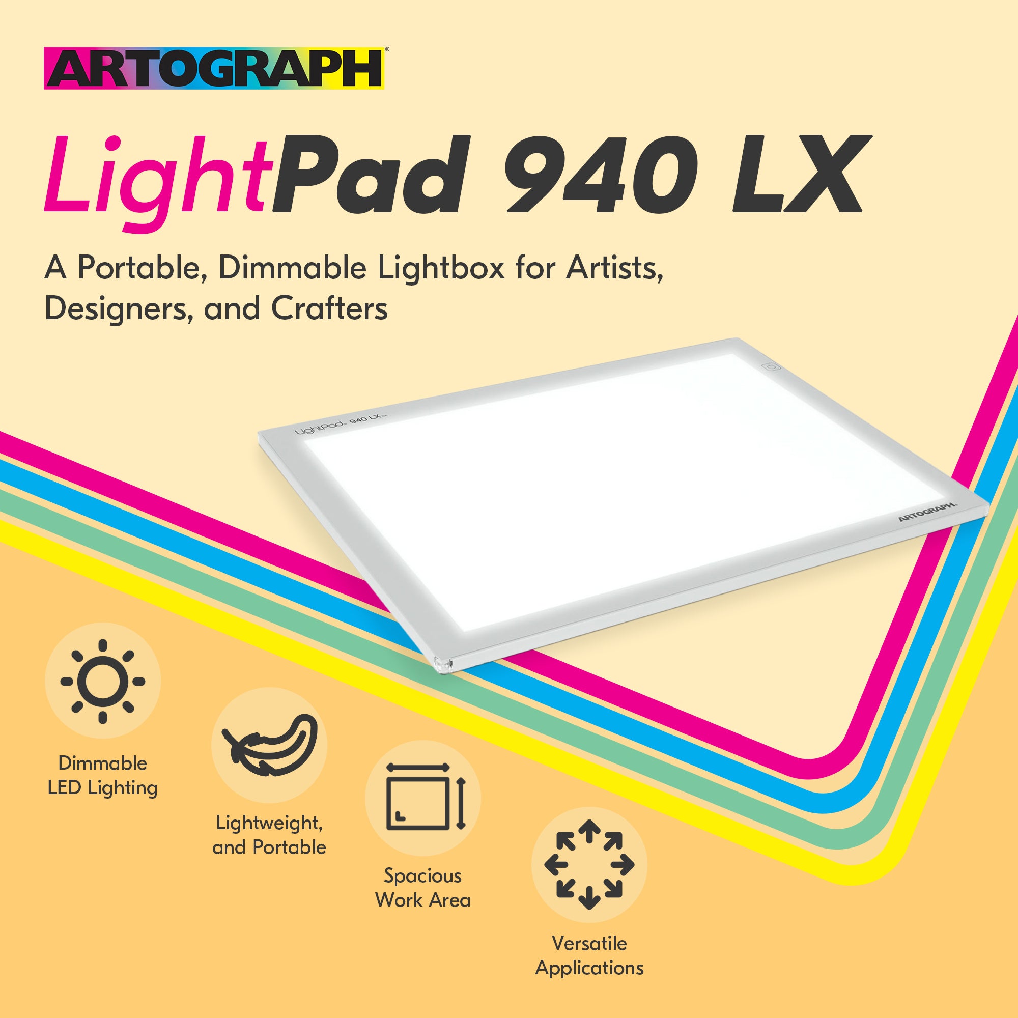 Artograph LightPad 12x17 Inch Adjustable Brightness Art Tracing Light Box (Used)
