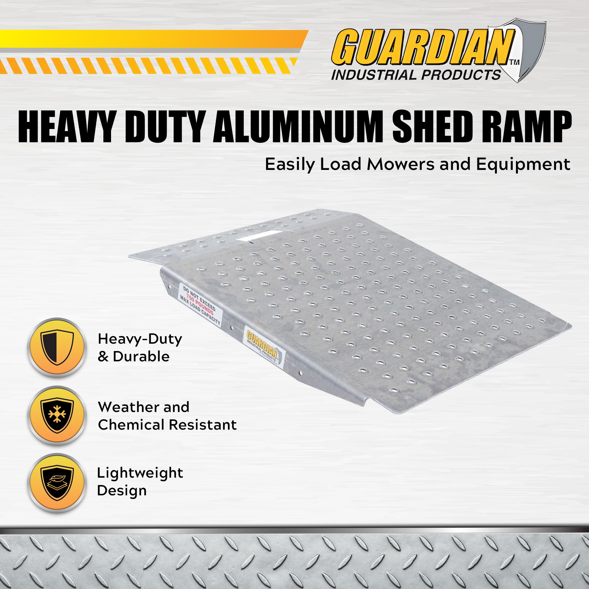 Guardian Heavy Duty Aluminum Ramp, Portable Loading for Mowers, ATV (Open Box)