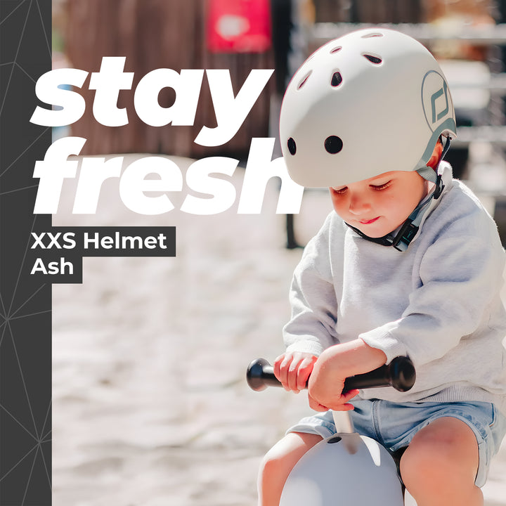 Scoot & Ride Toddler Kids Bike and Scooter Helmet with LED Light, XXS, Ash