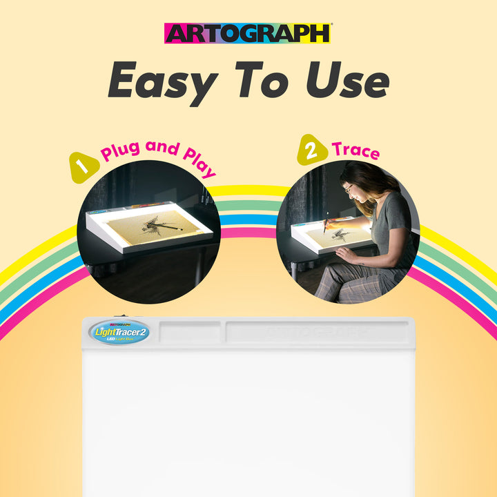 Artograph LightTracer 2 LED Lightbox, 12" x 18" Lighted Drawing Board w/Storage