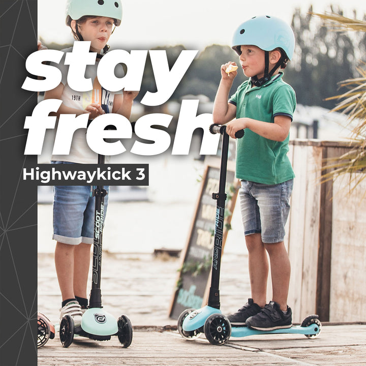 Scoot & Ride Stand-up Push Scooter for Children 3-6, Highwaykick 3, Blueberry