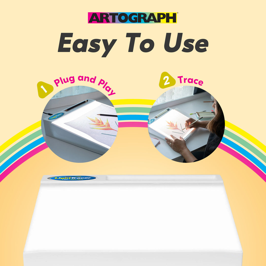 Artograph LightTracer LED Lightbox, 12" x 10" Drawing Board with Storage Tray