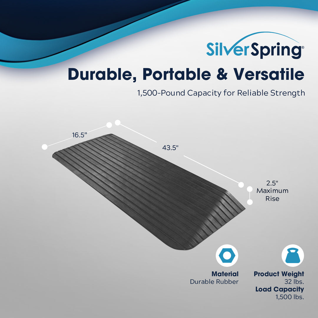 Silver Spring Rubber Threshold Ramp for Wheelchairs, Scooters & More (Used)