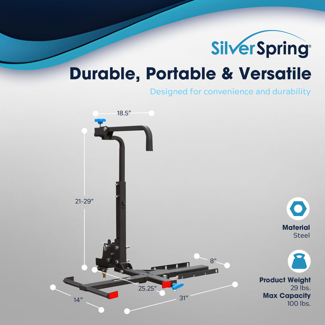 Silver Spring Foldable Manual Wheelchair Carrier Platform with Hitch Ball Mount