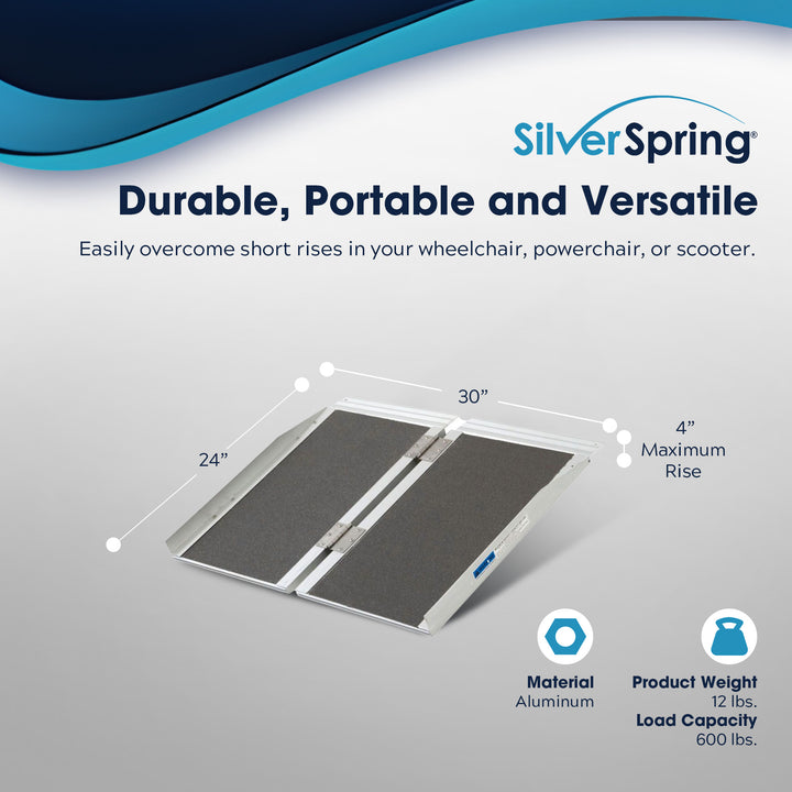 Silver Spring Mobility and Utility Ramp, 2 Foot Single Fold with Grit Surface