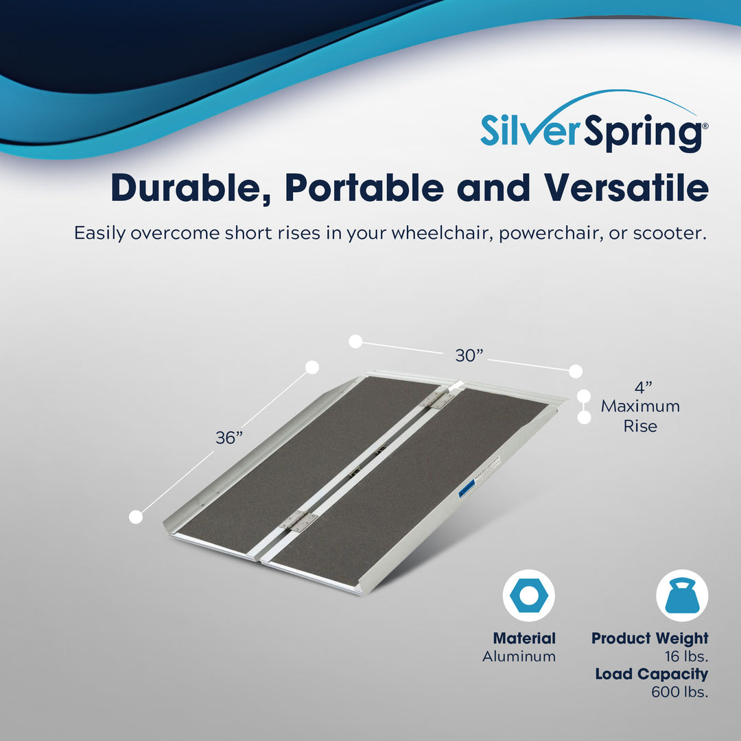 Silver Spring Mobility and Utility Ramp, 3 Foot Single Fold with Grit Surface