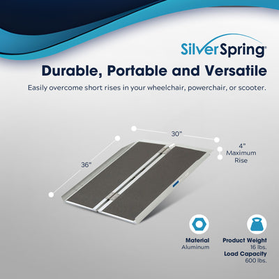 Silver Spring Mobility and Utility Ramp, 3' Single Fold w/Grit Surface(Open Box) - VMInnovations