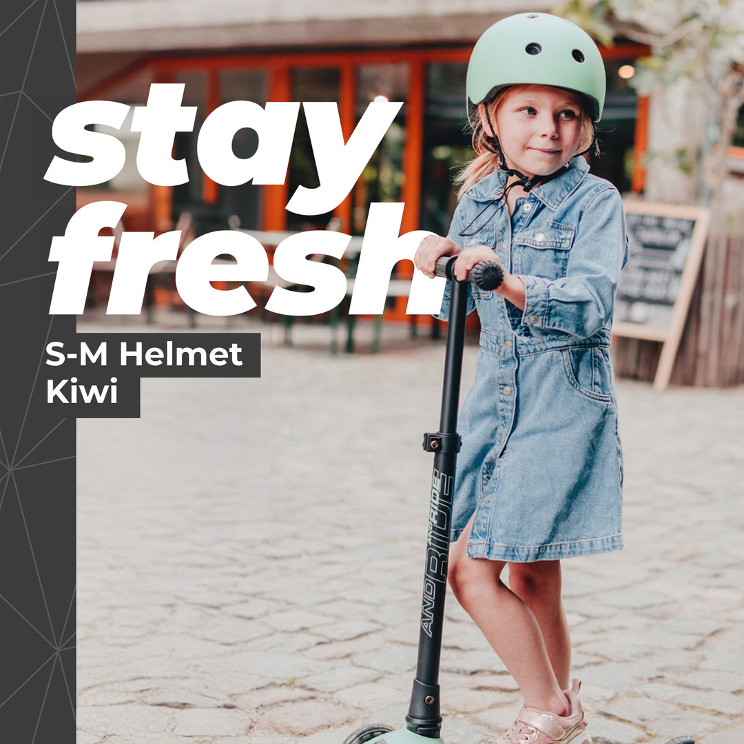 Scoot & Ride Toddler Kids Bike and Scooter Helmet with LED Light, S-M, Kiwi - VMInnovations