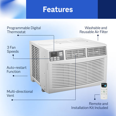 Cool-Living 14,000 BTU Window Mount Room Air Conditioner with Installation Kit