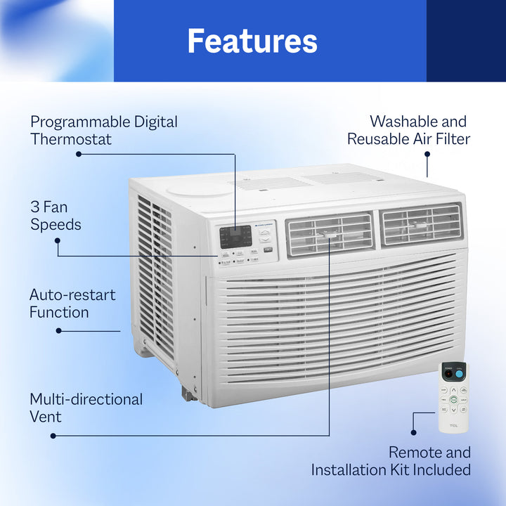 Cool-Living 24,000 BTU Window Mount Room Air Conditioner with Installation Kit