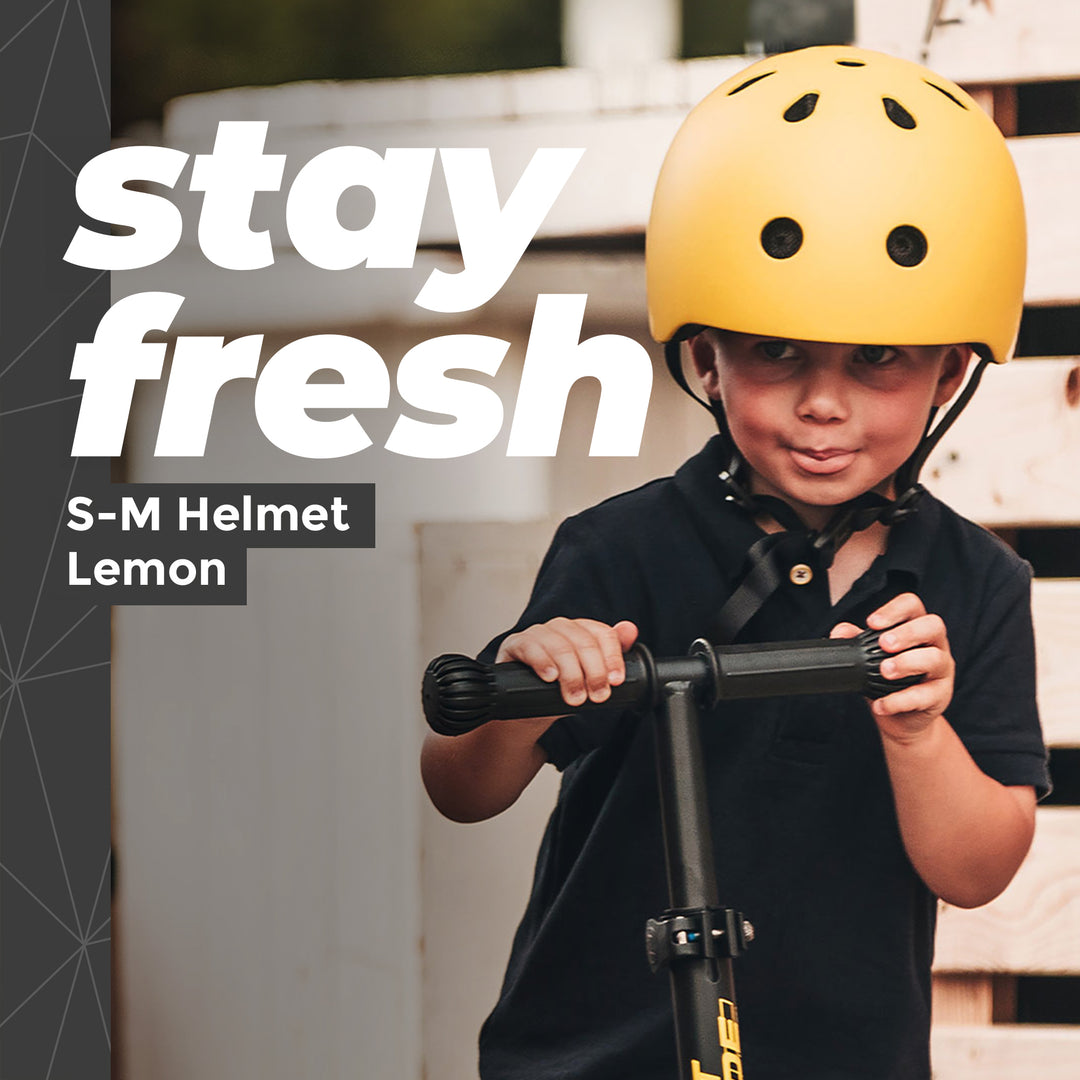 Scoot & Ride Toddler Kids Bike and Scooter Helmet with LED Light, S-M, Lemon - VMInnovations