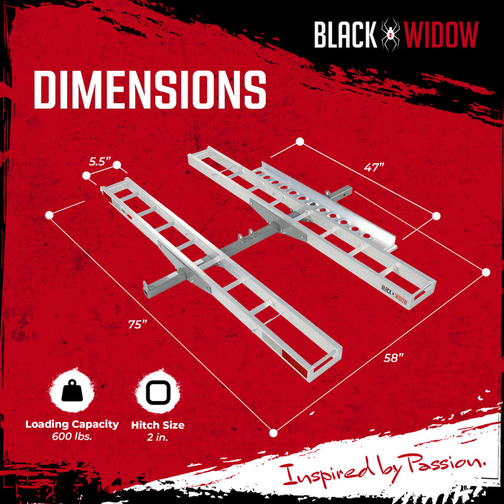 Black Widow Double Motorcycle Carrier with Ramp for 2" Hitch (For Parts)