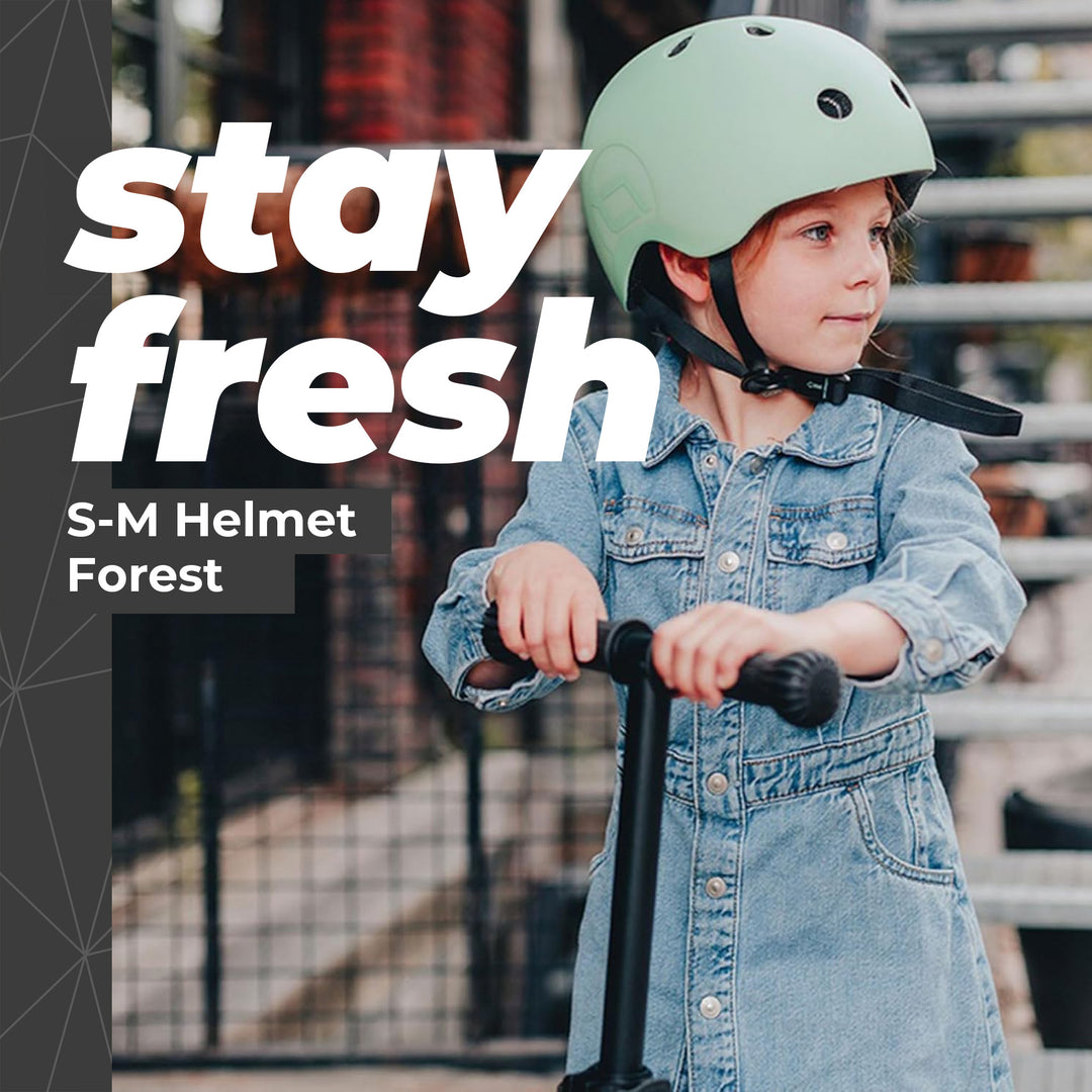 Scoot & Ride Kids Bike & Scooter Helmet w/LED Light, S-M, Forest(Open Box) - VMInnovations