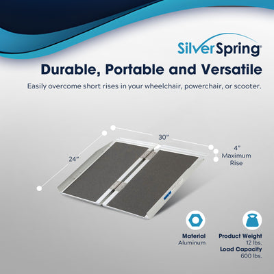 Silver Spring Mobility & Utility Ramp,2 Ft Single Fold w/ Grit Surface(Open Box)