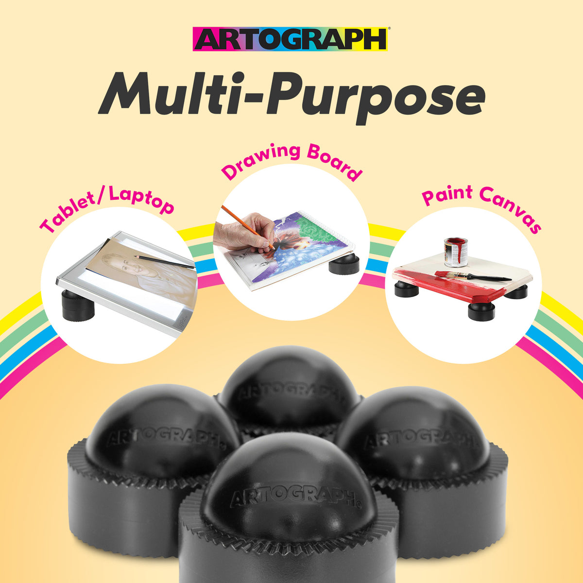 Artograph Featherweight 9"x6" Dimmable Slim Lightpad + PadPucks Stackable Stand