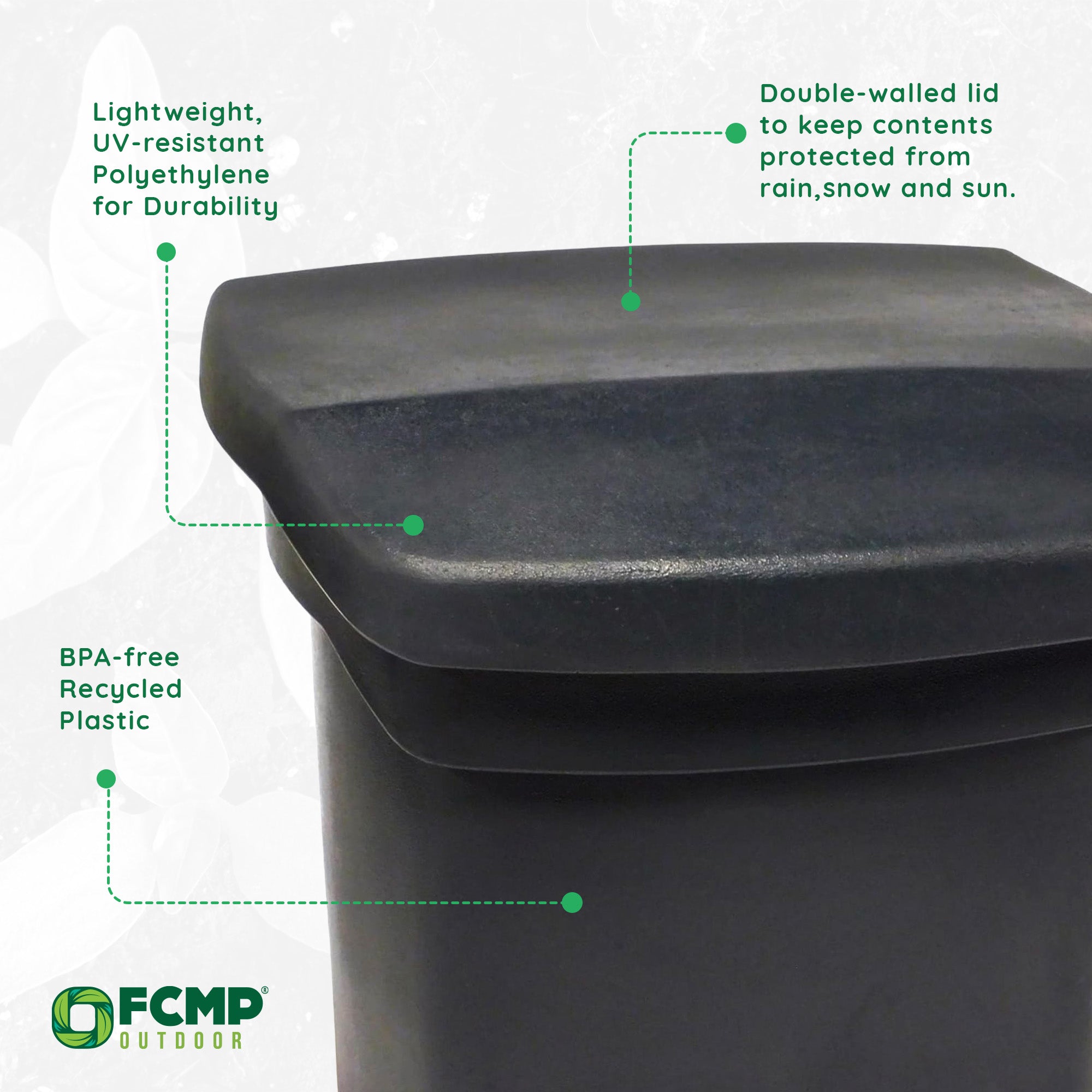 FCMP Outdoor 37 Gal Outdoor Salt & Sand Storage Bin, Multipurpose Deck Box, Grey