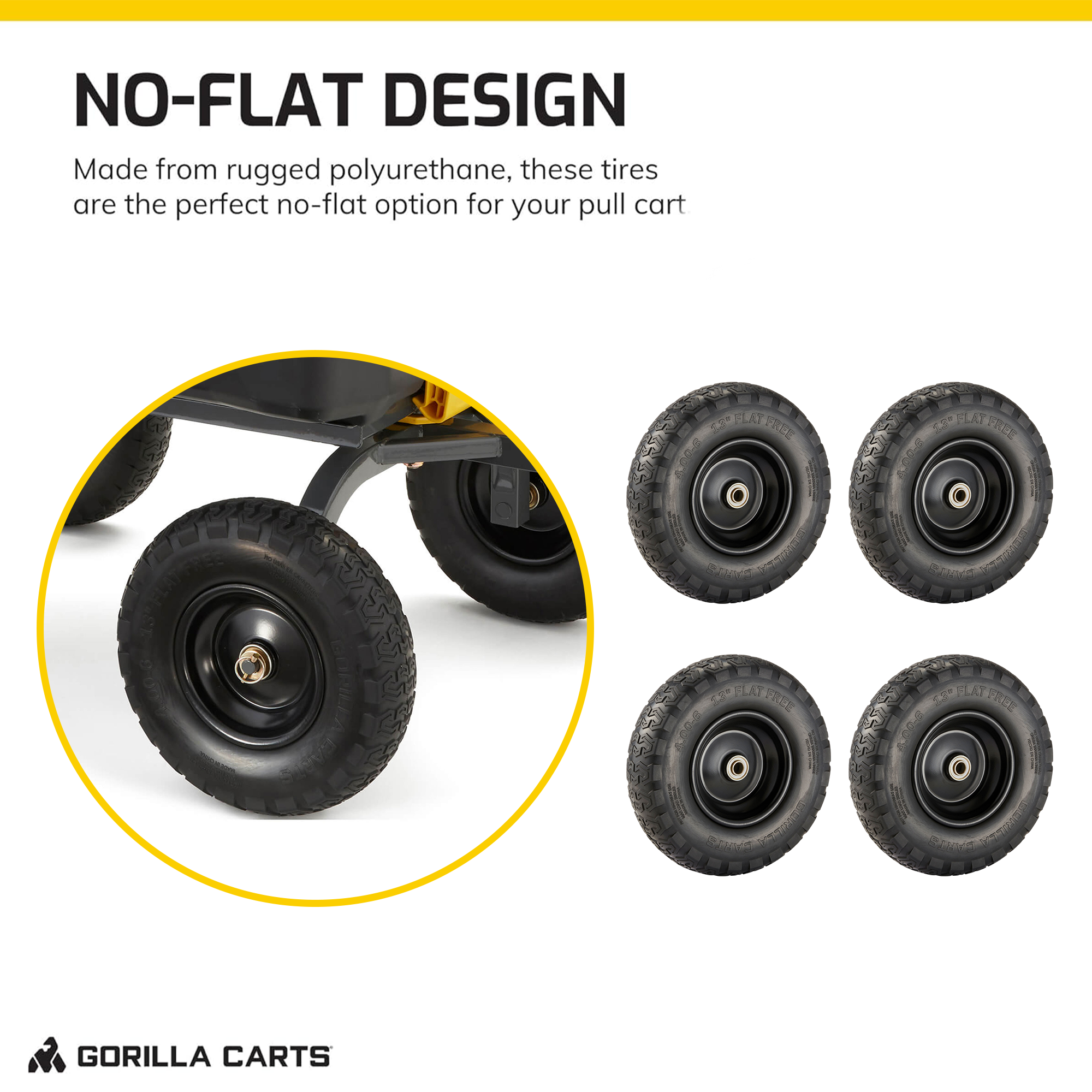 Gorilla Carts 13" No Flat Tire for Utility Carts GCG-7 & GCG-1200 (Used) - VMInnovations