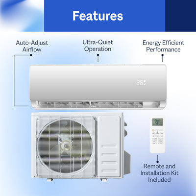 Cool-Living 11000 BTU Mini Split Air Conditioner with WiFi & Remote, 550 sq ft