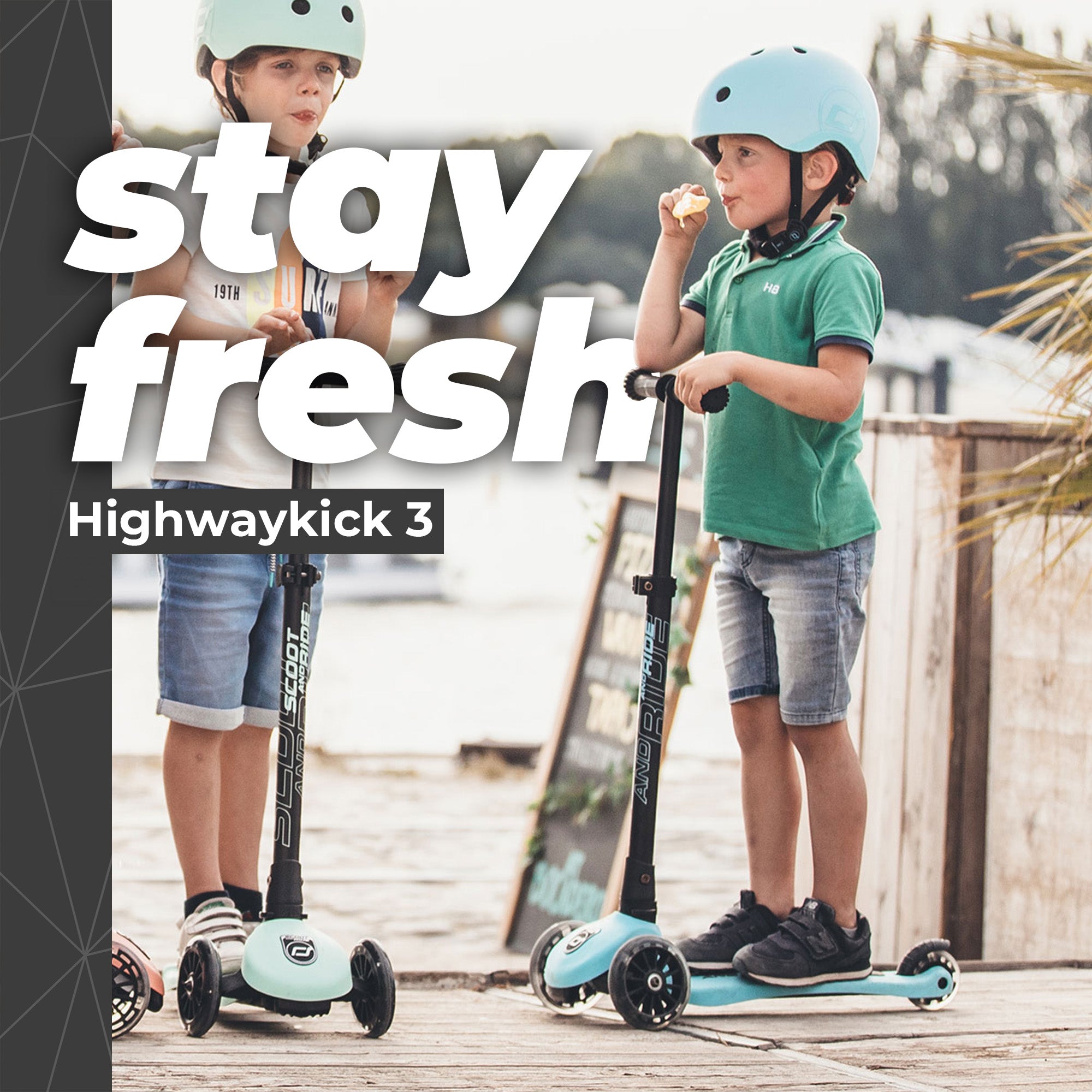 Scoot & Ride Stand-up Push Scooter for Children 3-6, Highwaykick 3, Blueberry