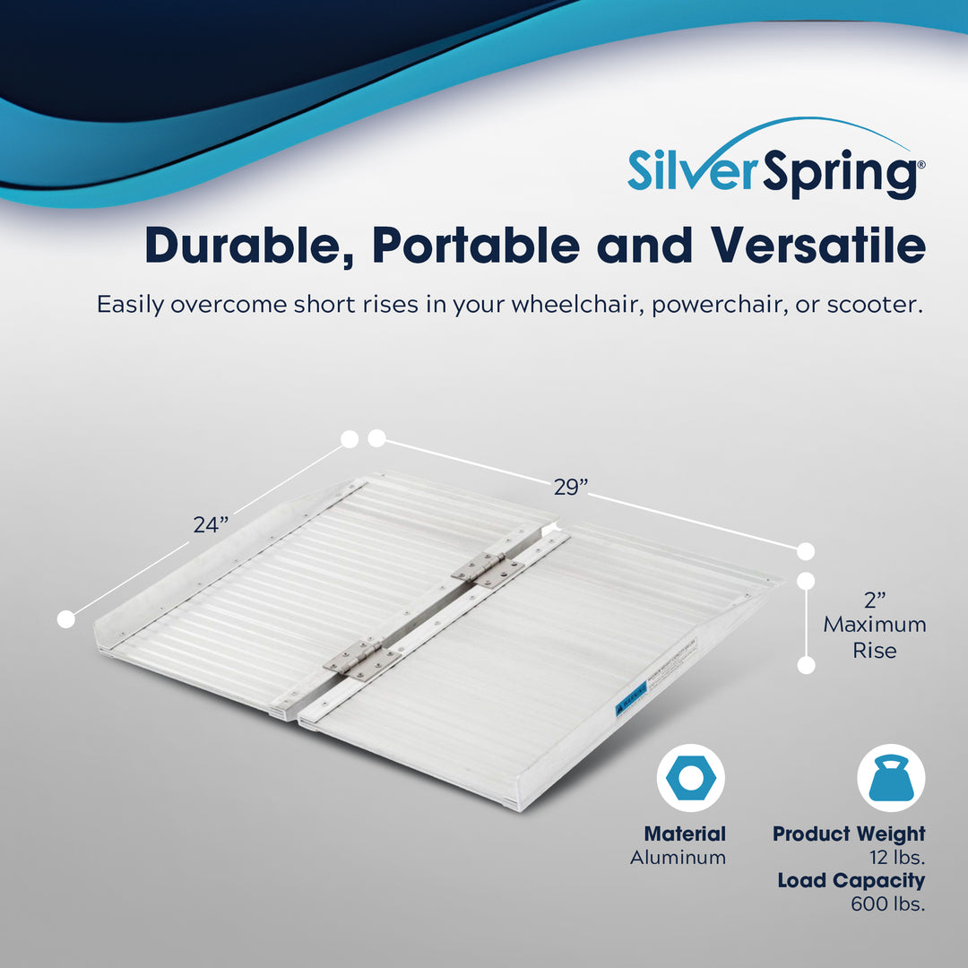 Silver Spring Mobility and Utility Ramp, 2 Foot Single Fold with 600 lb Capacity - VMInnovations