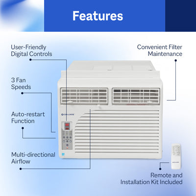 Cool-Living 10,000 BTU Window Mount Room Air Conditioner with Installation Kit - VMInnovations