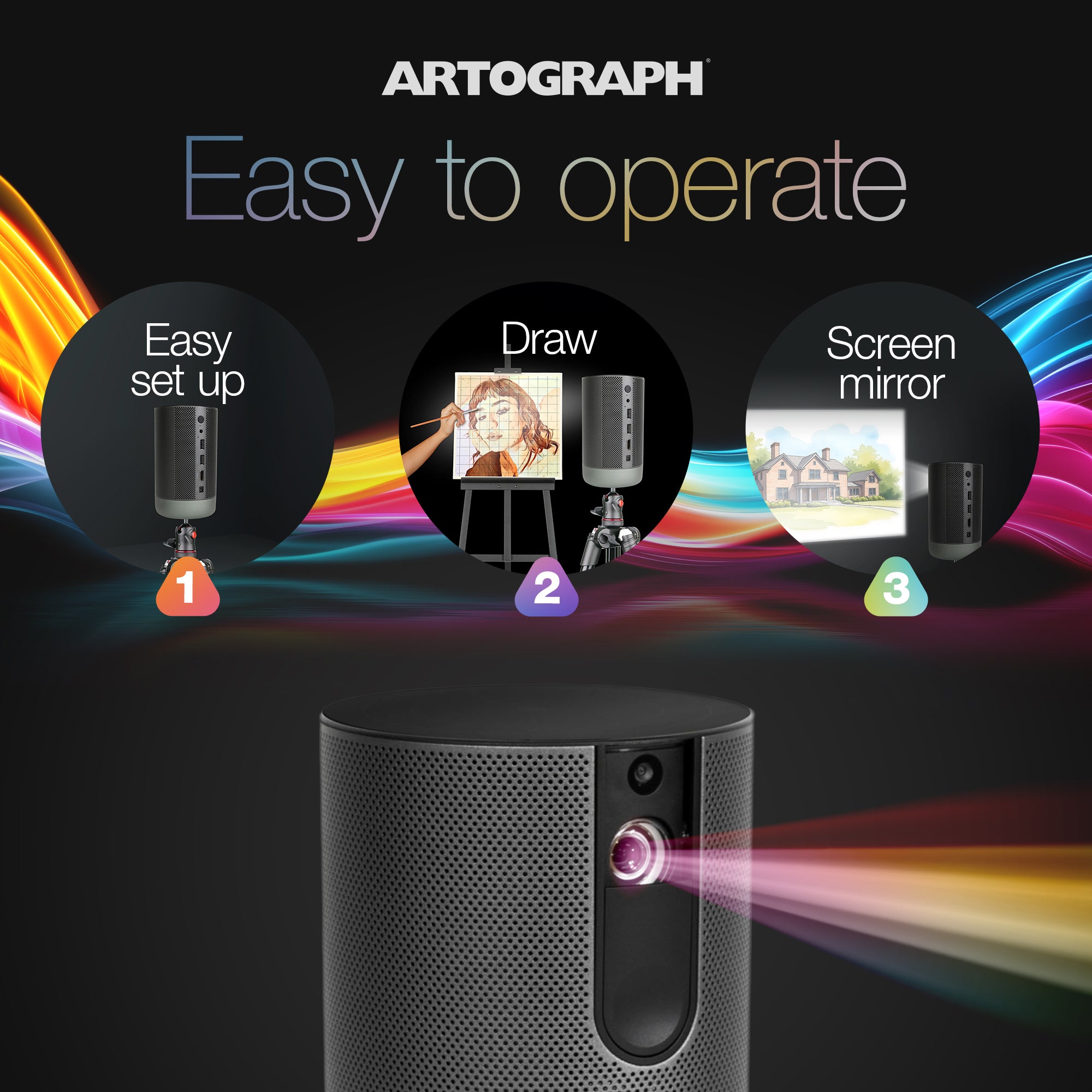 Artograph Smart LED Art Projector, Auto Focus Grids & Remote (Open Box) - VMInnovations