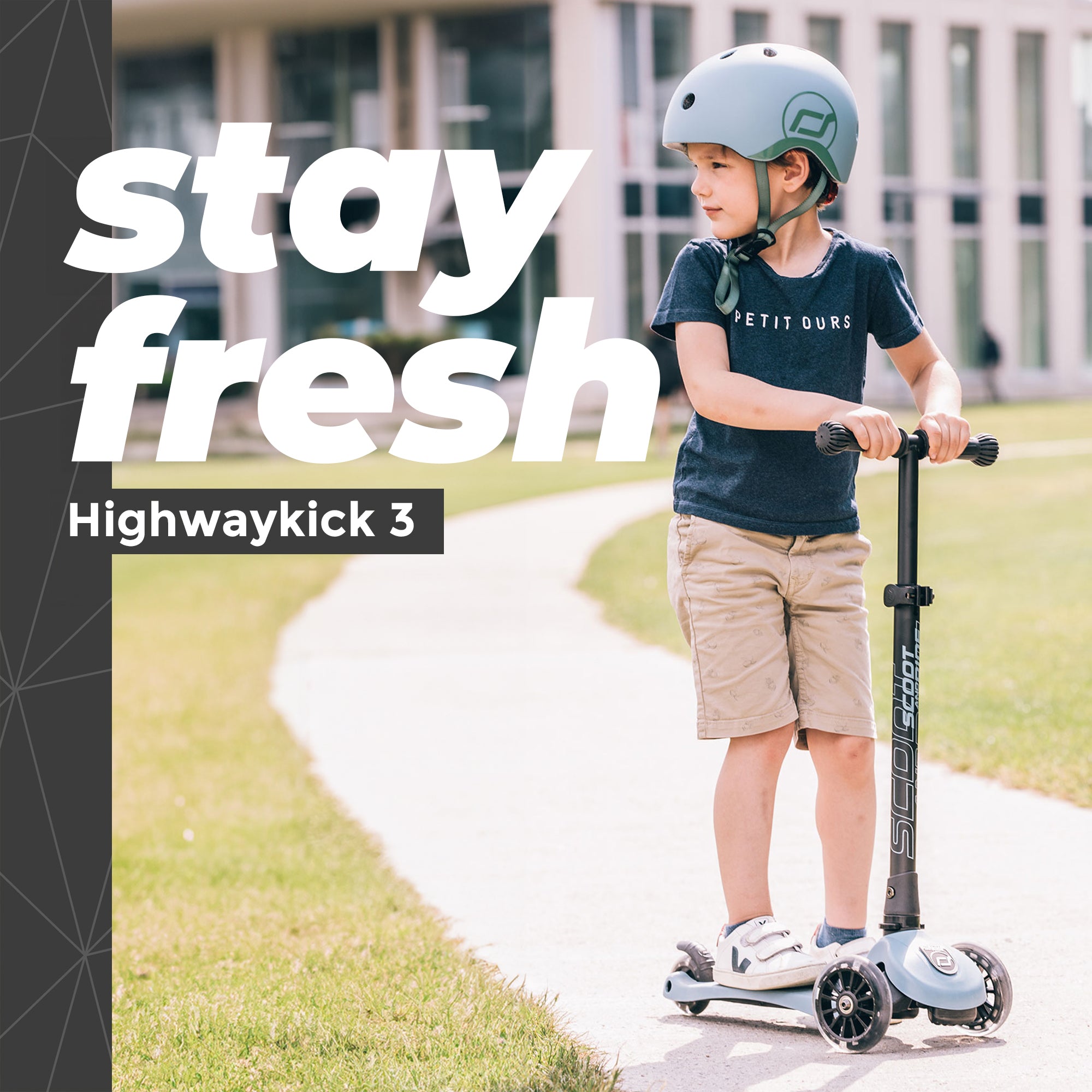 Scoot & Ride Stand-up Push Scooter for Ages 3-6, Highwaykick 3, Steel (Open Box) - VMInnovations