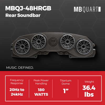 MB Quart Rear Soundbar, 8" Speakers, Jeep Wrangler JL 18-23/Gladiator JT 20-23