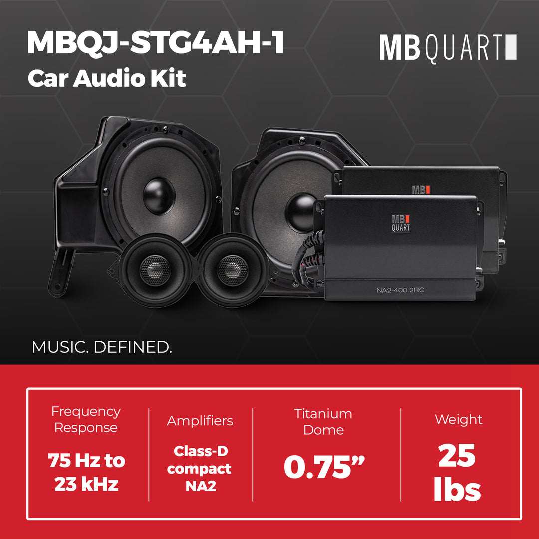 MB Quart MBQJ-STG4AH-1 800W STAGE 4 Jeep JL/JT Car Audio 4-Speaker System Kit