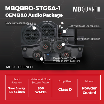 MB Quart Tuned Audio Package for 21-24 Ford Bronco, Stage 6 System, 800 Watt