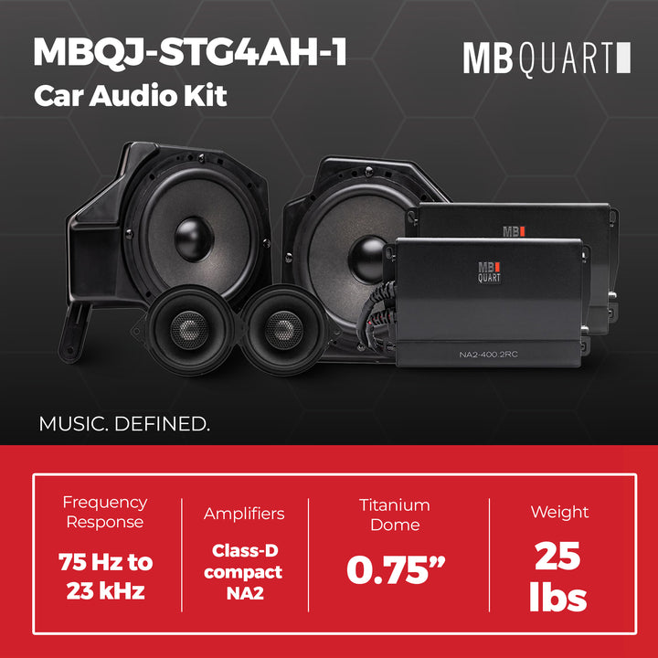 MB Quart MBQJ-STG4AH-1 800W STAGE 4 Jeep JL/JT Car Audio 4-Speaker System Kit - VMInnovations