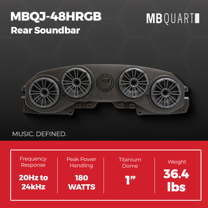 MB Quart MBQJ-48HRGB Jeep JL/JT Rear Soundbar w/ 8" Horn Speakers & LED Light