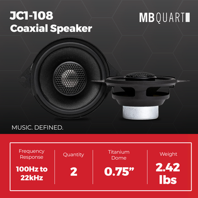 MB Quart 3.5" Coaxial Speaker Set for Jeep Wrangler JL 18-26/Gladiator JT 20-26