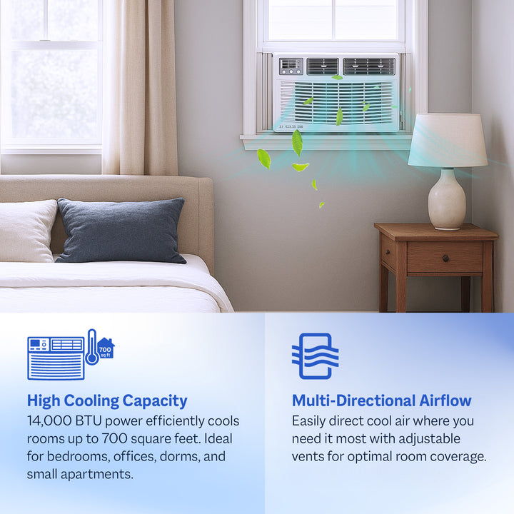 Cool-Living 14,000 BTU Window Mount Room Air Conditioner with Installation Kit