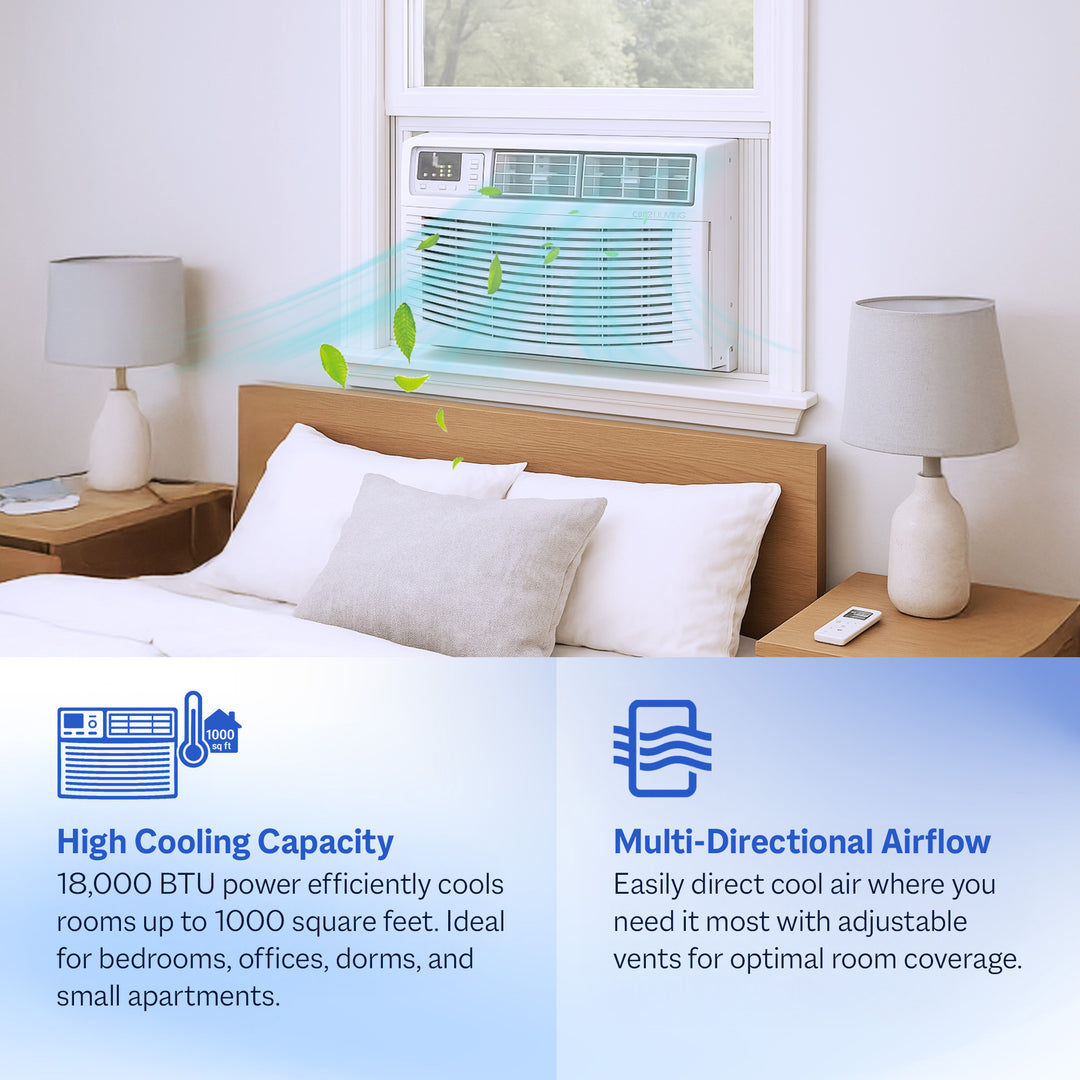 Cool-Living 18,000 BTU Window Mount Room Air Conditioner with Installation Kit - VMInnovations