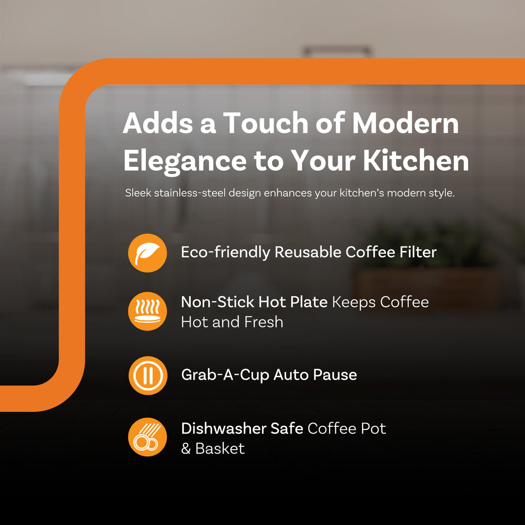 Complete Cuisine 12-Cup Programmable Drip Coffee Maker, Auto Shut-Off, Black