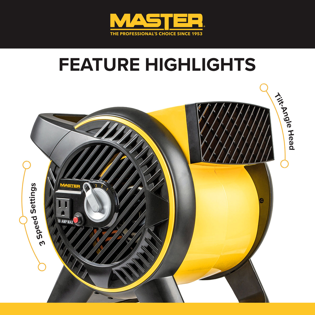 Stanley 3 Speed Pivoting Durable Utility Blower Fan with Outlet (Open Box) - VMInnovations